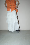 c00's linen layered frill maxi skirt