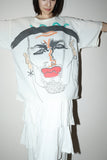 c80's drawing printed cotton  pullover shirt