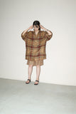 80's Max Mara- linen oversized shadow plaid jacket