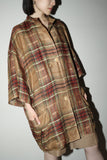 80's Max Mara- linen oversized shadow plaid jacket