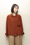 c80's terracotta silk blouse