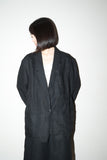 80's linen asymmetry front jacket