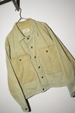 c80's European label - cotton big chest pocket jacket