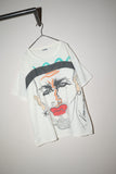 c80's drawing printed cotton  pullover shirt