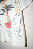 c80's drawing printed cotton  pullover shirt