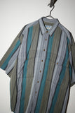 80's huge pocket multi stripe shirt