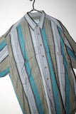 80's huge pocket multi stripe shirt