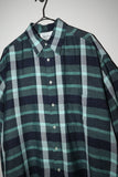 80-90's linen shadow plaid shirt