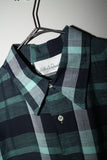 80-90's linen shadow plaid shirt