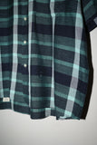 80-90's linen shadow plaid shirt