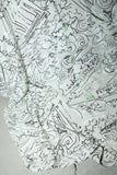 80's rayon abstract pattern open collar shirt