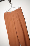 80's linen tuck trousers in dusty orange