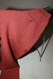 80's linen tuck trousers in dusty red