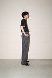 90-00's yarn-dyed black baggy denim pants