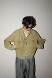 c80's European label - cotton big chest pocket jacket