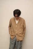 c60's Italian label - silk collarless shirt jacket