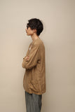 c60's Italian label - silk collarless shirt jacket
