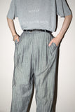 80's linen mixed wide trousers in metallic color