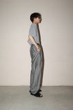 80's linen mixed wide trousers in metallic color
