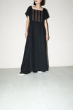 Tyrolean linen bi-color maxi dress