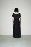 Tyrolean linen bi-color maxi dress
