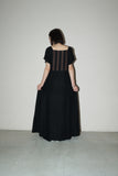 Tyrolean linen bi-color maxi dress