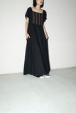 Tyrolean linen bi-color maxi dress