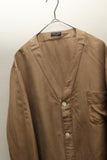 c60's Italian label - silk collarless shirt jacket