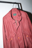 c80's European label - glossy silk jacket