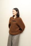 80's GIANFRANCO FERRE - kid mohair, graphical cutting knit sweater