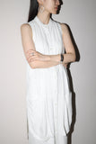 c80’s minor label - linen layered design sleeveless dress