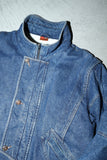 80-90's MARLBORO - denim graphical cutting padded blouson