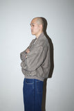 80-90's European label - silk zip-up blouson with front pocket detail
