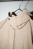 80-90's Boneville - linen/cotton voluminous neck hooded jacket