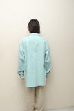 c90's German label - ramie/cotton oversized shirt in pastel blue