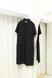 90-00's Ballantyne - linen/viscose front-open dress