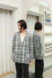c80's European label - linen plaid jacket