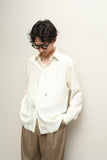 70s–80s YVES SAINT LAURENT PARIS - silk minimal dress shirt