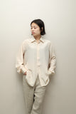 c80's European vintage - silk stripe dress shirt