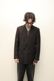 70-80's Italian label -wool double jacket in dark brown