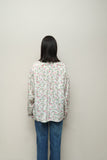 80's Italian label - flower pattern silk shirt