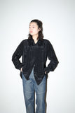 80s–90s European label - acetate/nylon pleated body blouse