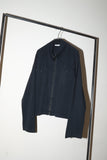 90-00's agnès b - cut&sewn fabric, wide boxy zip-up blouson