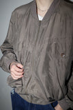 80-90's European label - silk zip-up blouson with front pocket detail