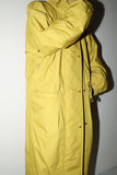 80-90's German label - cotton/poly padded hi-neck coat in yellow