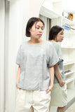 80's PENNY BLACK by Max Mara - linen asymmetrical front cropped blouse