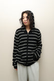 00's US label - cashmere knit zip-up hoodie