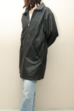 00s European label - minimal 2000’s boxy leather zip-up jacket