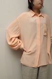 c90's European label - silk minimal blouse in baby pink
