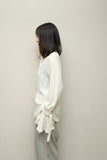 90s–00s European label - rayon blouse with frill cuffs